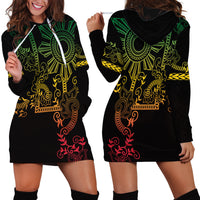 Filipino Sun Tribal Tattoo Hoodie Dress Philippines Inspired Barong Reggae Art - Wonder Print Shop