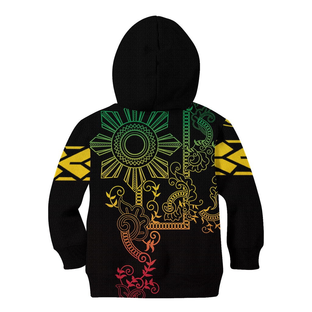 Filipino Sun Tribal Tattoo Kid Hoodie Philippines Inspired Barong Reggae Art - Wonder Print Shop
