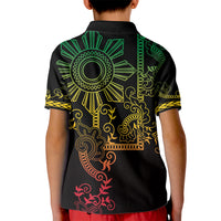 Filipino Sun Tribal Tattoo Kid Polo Shirt Philippines Inspired Barong Reggae Art - Wonder Print Shop