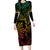 Filipino Sun Tribal Tattoo Long Sleeve Bodycon Dress Philippines Inspired Barong Reggae Art - Wonder Print Shop