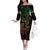 Filipino Sun Tribal Tattoo Off The Shoulder Long Sleeve Dress Philippines Inspired Barong Reggae Art - Wonder Print Shop