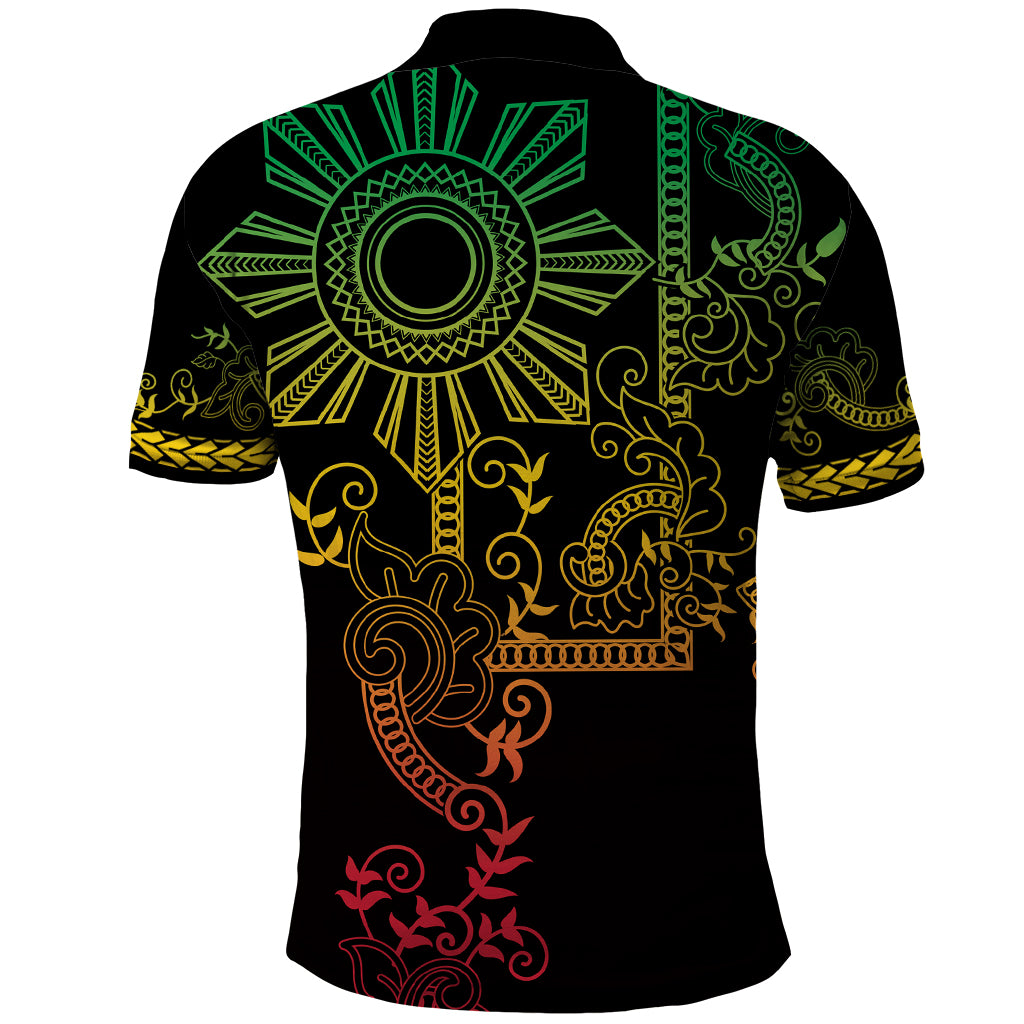 Filipino Sun Tribal Tattoo Polo Shirt Philippines Inspired Barong Reggae Art - Wonder Print Shop