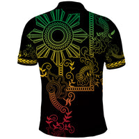 Filipino Sun Tribal Tattoo Polo Shirt Philippines Inspired Barong Reggae Art - Wonder Print Shop