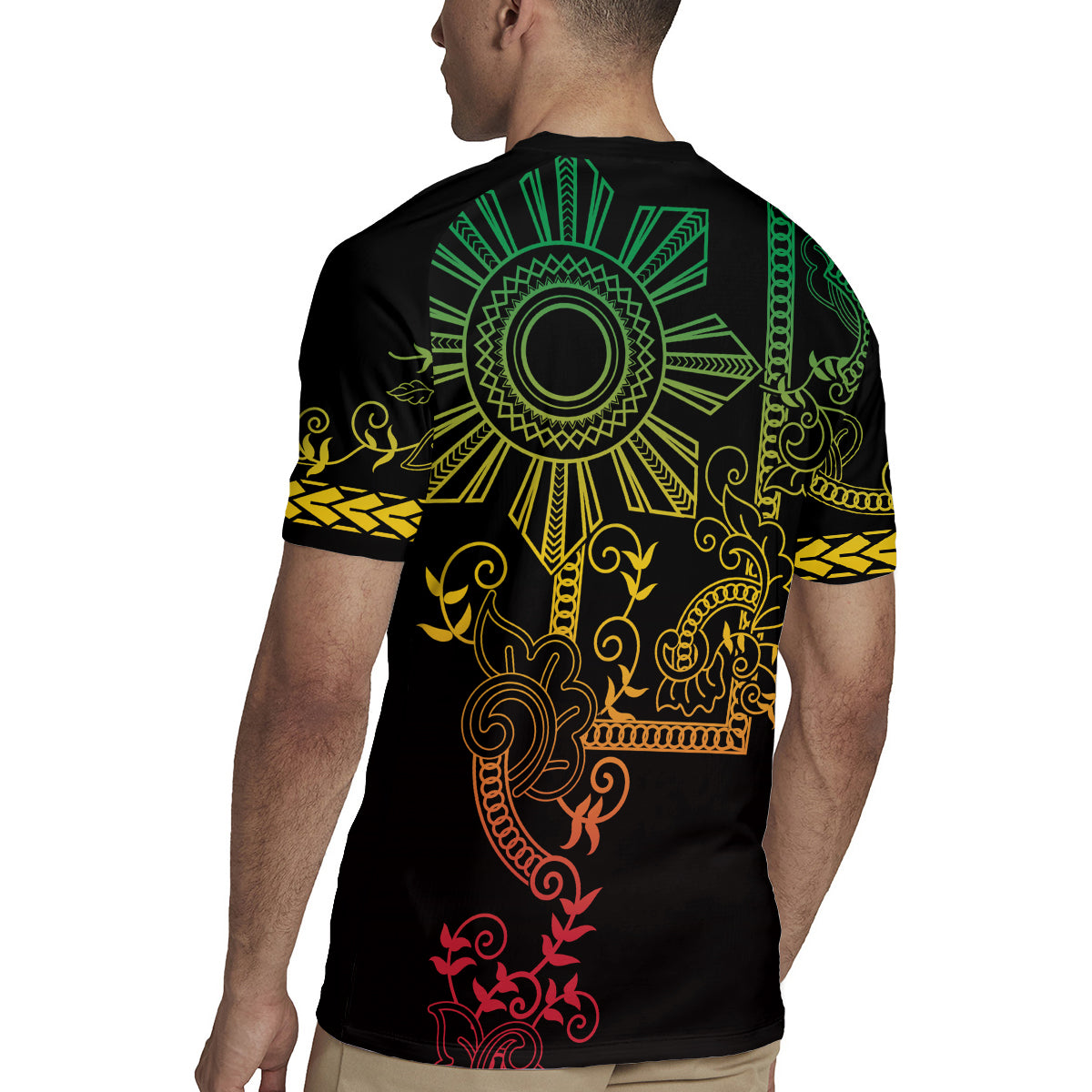 Filipino Sun Tribal Tattoo Rugby Jersey Philippines Inspired Barong Reggae Art - Wonder Print Shop