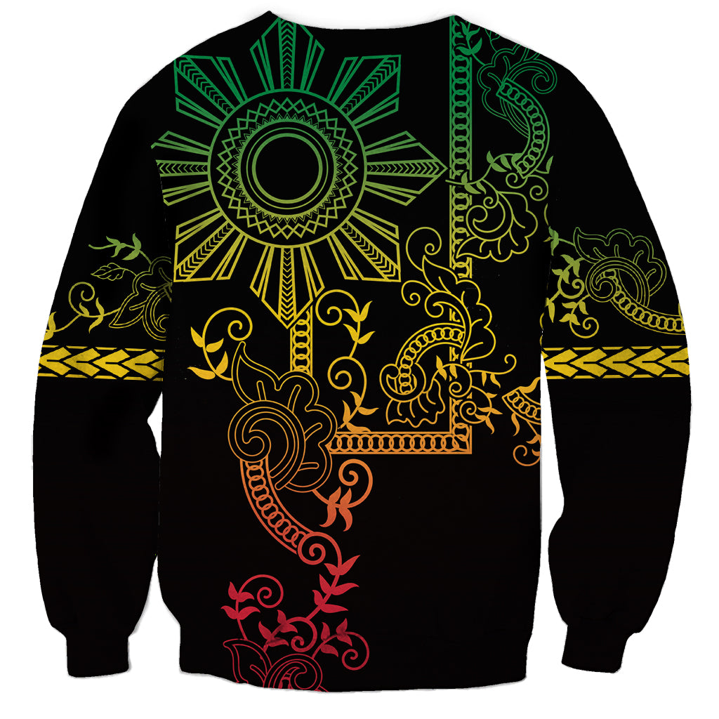 Filipino Sun Tribal Tattoo Sweatshirt Philippines Inspired Barong Reggae Art - Wonder Print Shop
