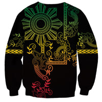 Filipino Sun Tribal Tattoo Sweatshirt Philippines Inspired Barong Reggae Art - Wonder Print Shop