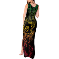 Filipino Sun Tribal Tattoo Tank Maxi Dress Philippines Inspired Barong Reggae Art - Wonder Print Shop