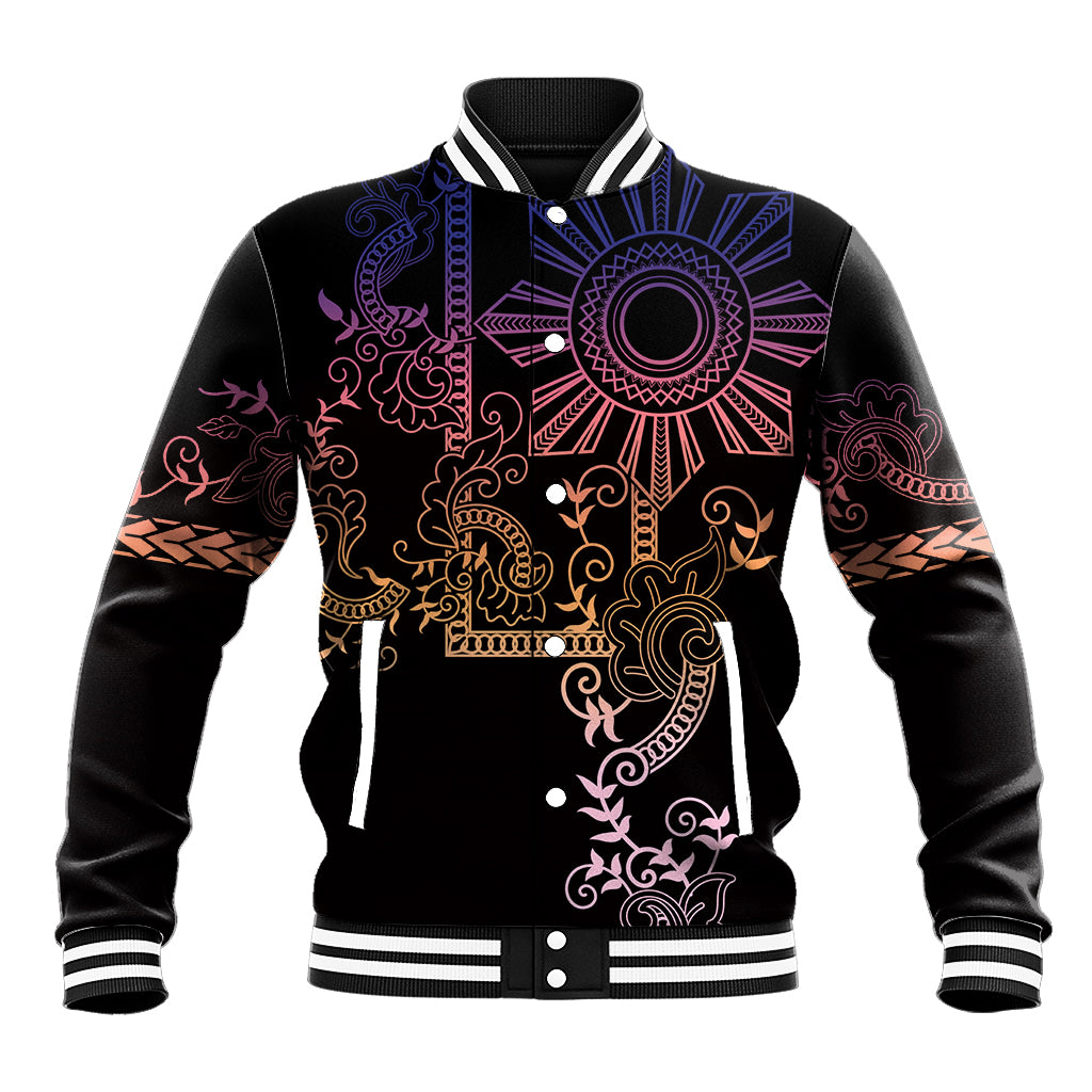 Filipino Sun Tribal Tattoo Baseball Jacket Philippines Inspired Barong Pink Art LT9 - Wonder Print Shop