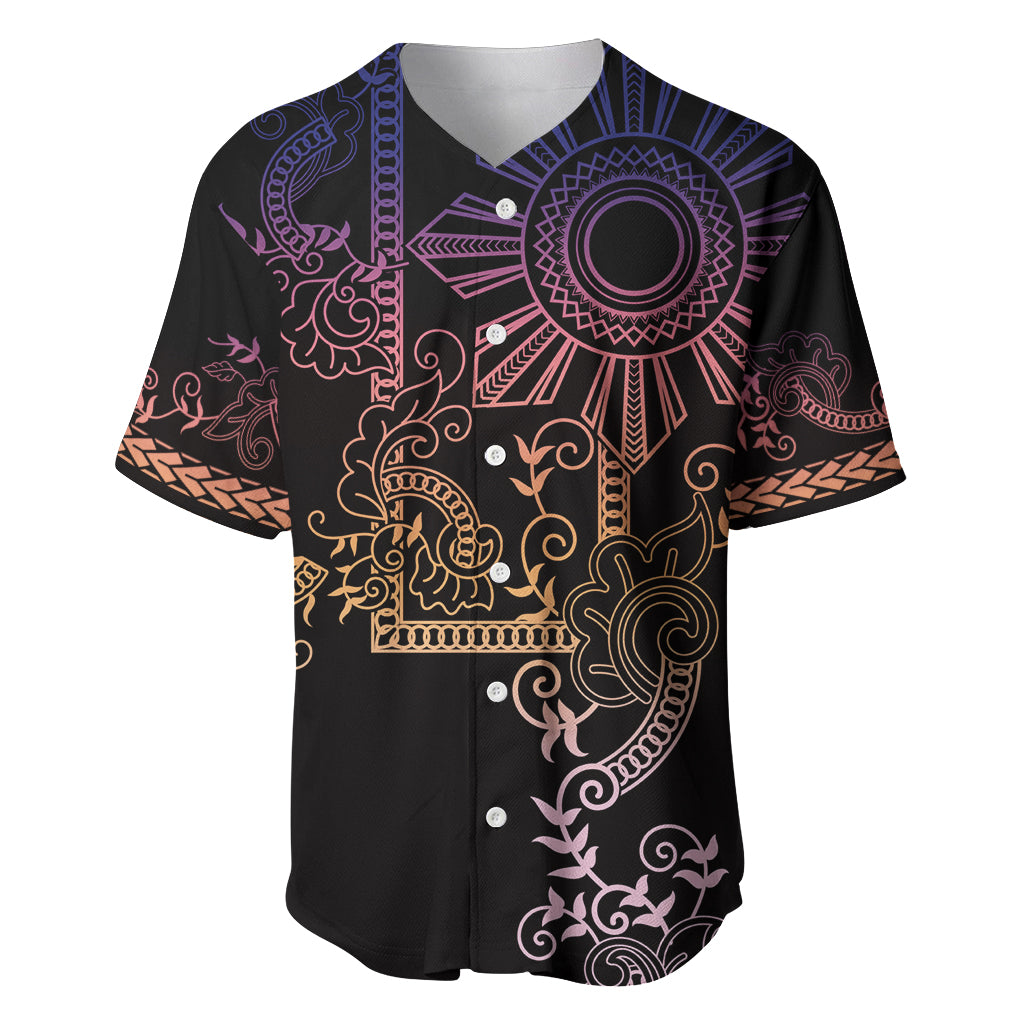 Filipino Sun Tribal Tattoo Baseball Jersey Philippines Inspired Barong Pink Art LT9 - Wonder Print Shop