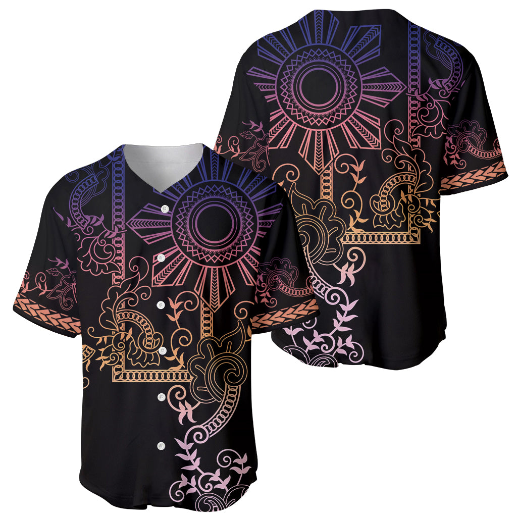 Filipino Sun Tribal Tattoo Baseball Jersey Philippines Inspired Barong Pink Art LT9 - Wonder Print Shop