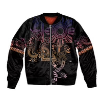 Filipino Sun Tribal Tattoo Bomber Jacket Philippines Inspired Barong Pink Art LT9 - Wonder Print Shop