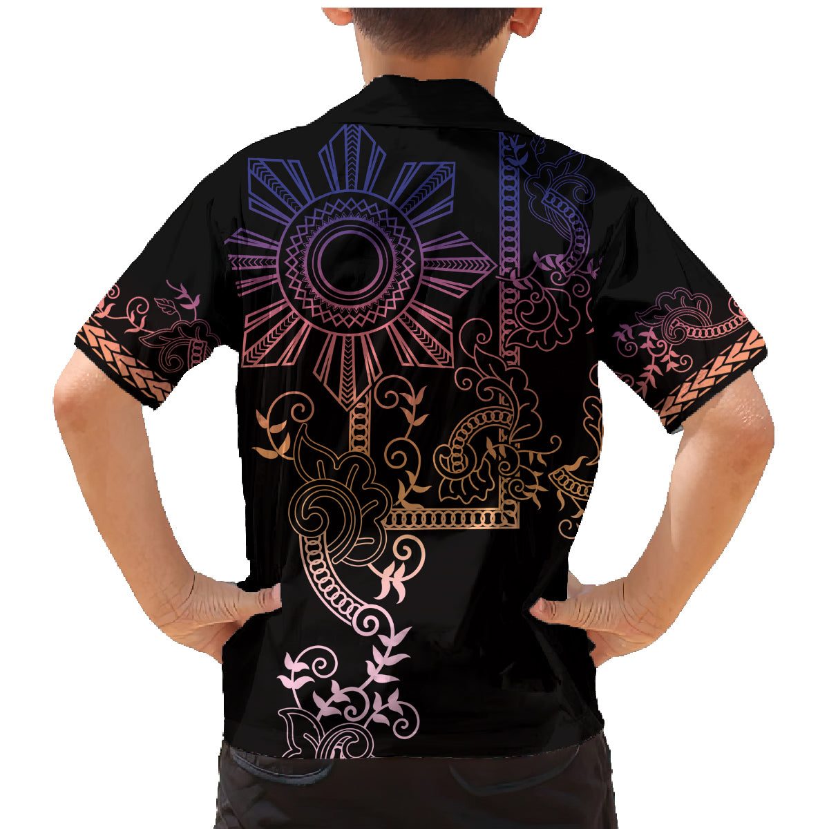 Filipino Sun Tribal Tattoo Family Matching Mermaid Dress and Hawaiian Shirt Philippines Inspired Barong Pink Art LT9 - Wonder Print Shop