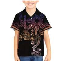 Filipino Sun Tribal Tattoo Family Matching Mermaid Dress and Hawaiian Shirt Philippines Inspired Barong Pink Art LT9 - Wonder Print Shop