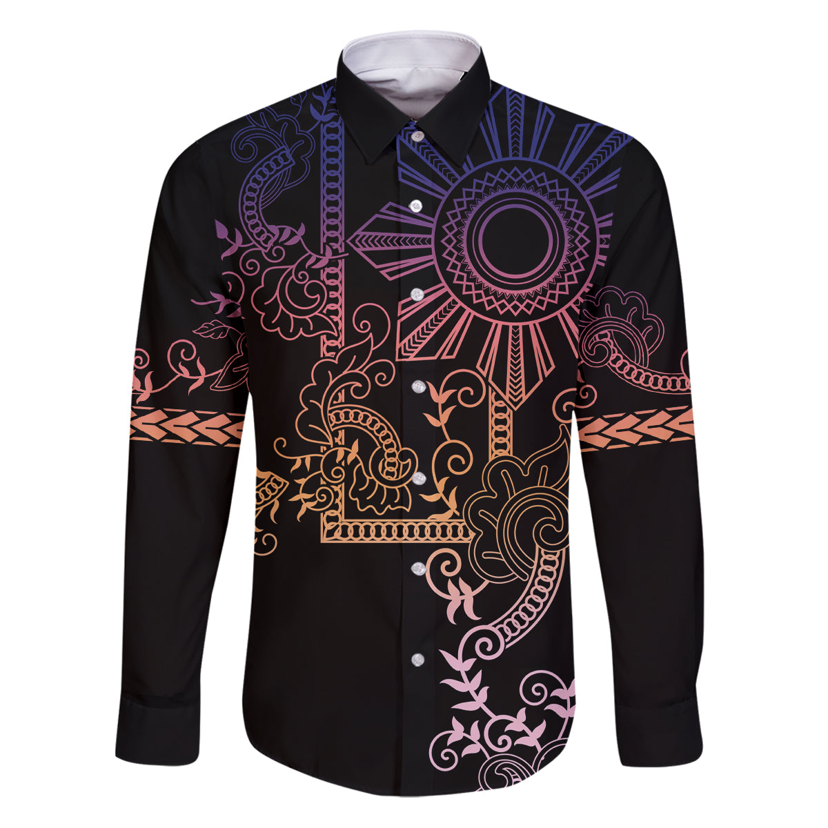 Filipino Sun Tribal Tattoo Family Matching Puletasi and Hawaiian Shirt Philippines Inspired Barong Pink Art - Wonder Print Shop