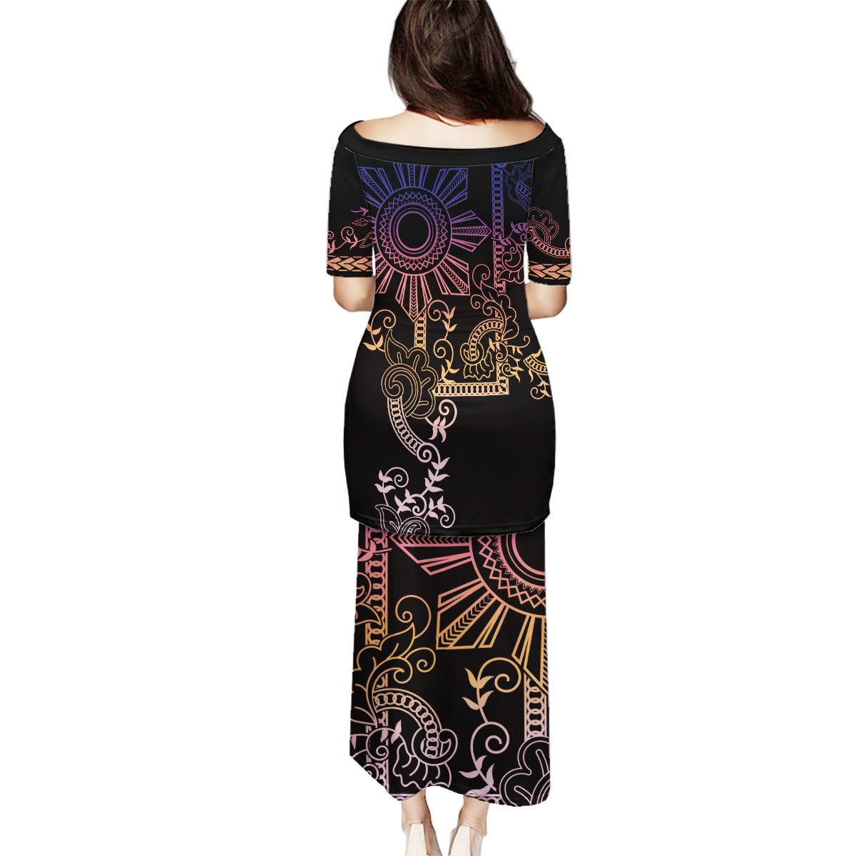 Filipino Sun Tribal Tattoo Family Matching Puletasi and Hawaiian Shirt Philippines Inspired Barong Pink Art - Wonder Print Shop