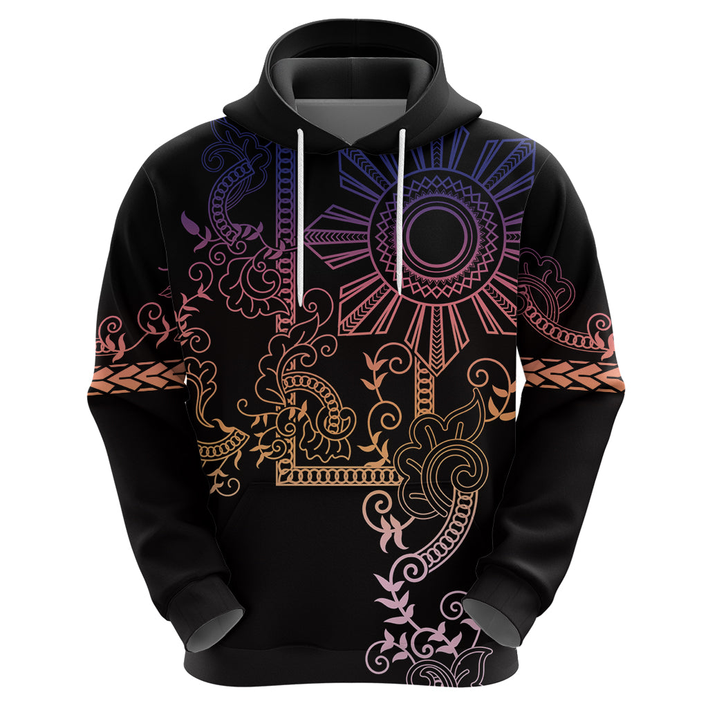 Filipino Sun Tribal Tattoo Hoodie Philippines Inspired Barong Pink Art - Wonder Print Shop