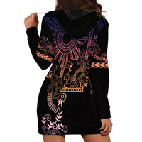 Filipino Sun Tribal Tattoo Hoodie Dress Philippines Inspired Barong Pink Art - Wonder Print Shop