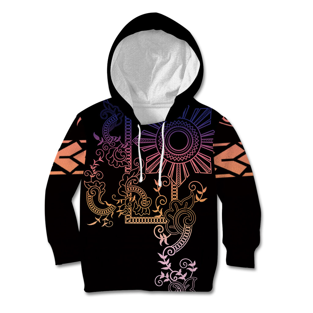 Filipino Sun Tribal Tattoo Kid Hoodie Philippines Inspired Barong Pink Art - Wonder Print Shop