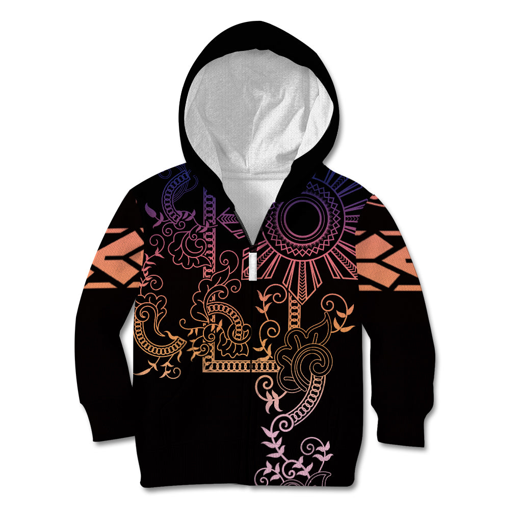 Filipino Sun Tribal Tattoo Kid Hoodie Philippines Inspired Barong Pink Art - Wonder Print Shop