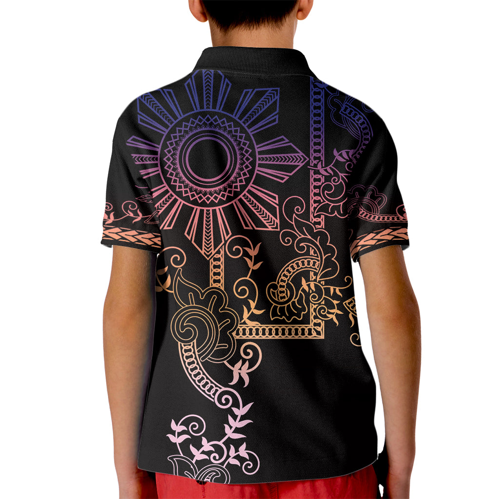 Filipino Sun Tribal Tattoo Kid Polo Shirt Philippines Inspired Barong Pink Art - Wonder Print Shop