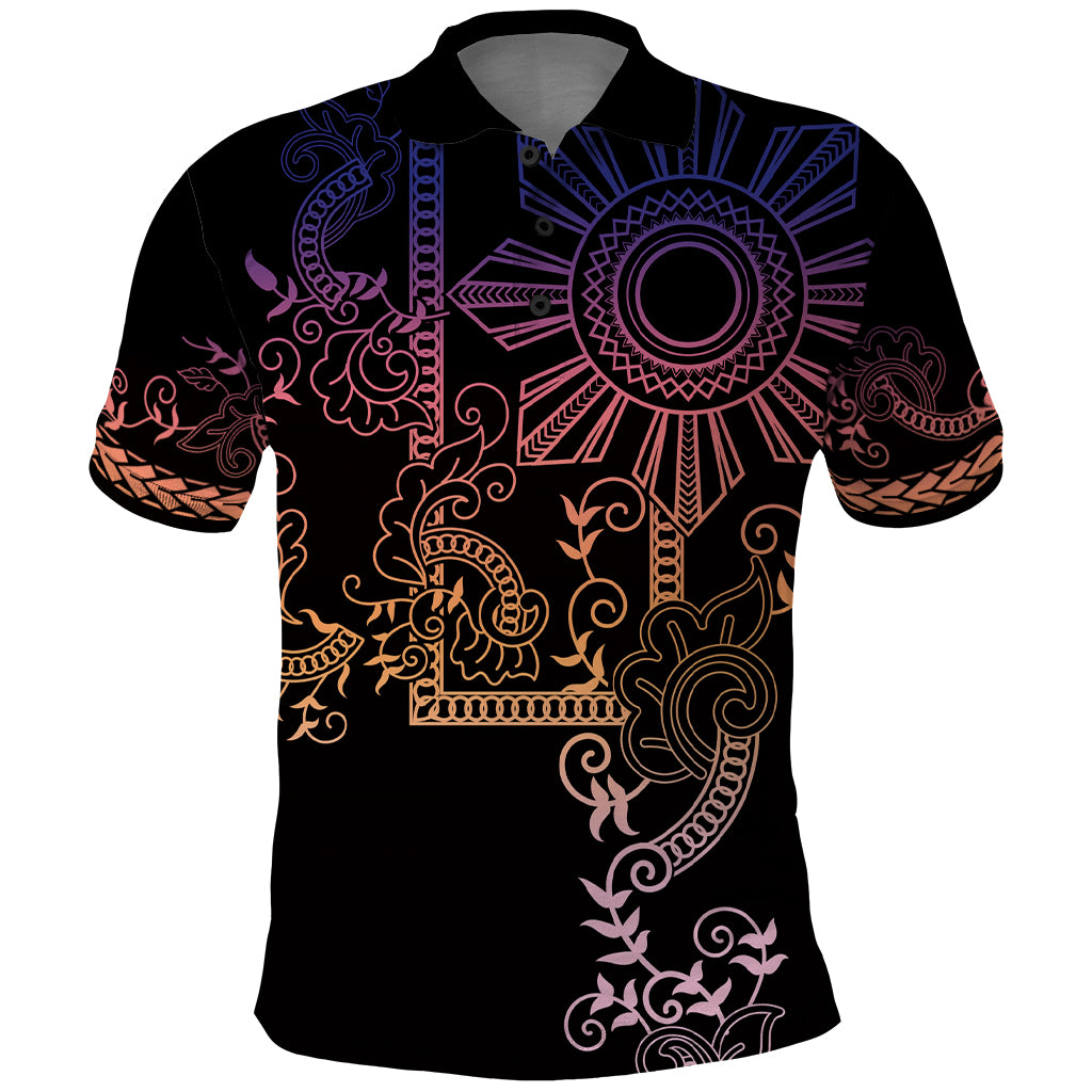 Filipino Sun Tribal Tattoo Polo Shirt Philippines Inspired Barong Pink Art - Wonder Print Shop