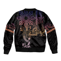 Filipino Sun Tribal Tattoo Sleeve Zip Bomber Jacket Philippines Inspired Barong Pink Art - Wonder Print Shop