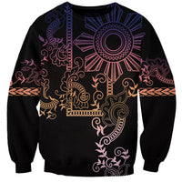Filipino Sun Tribal Tattoo Sweatshirt Philippines Inspired Barong Pink Art - Wonder Print Shop