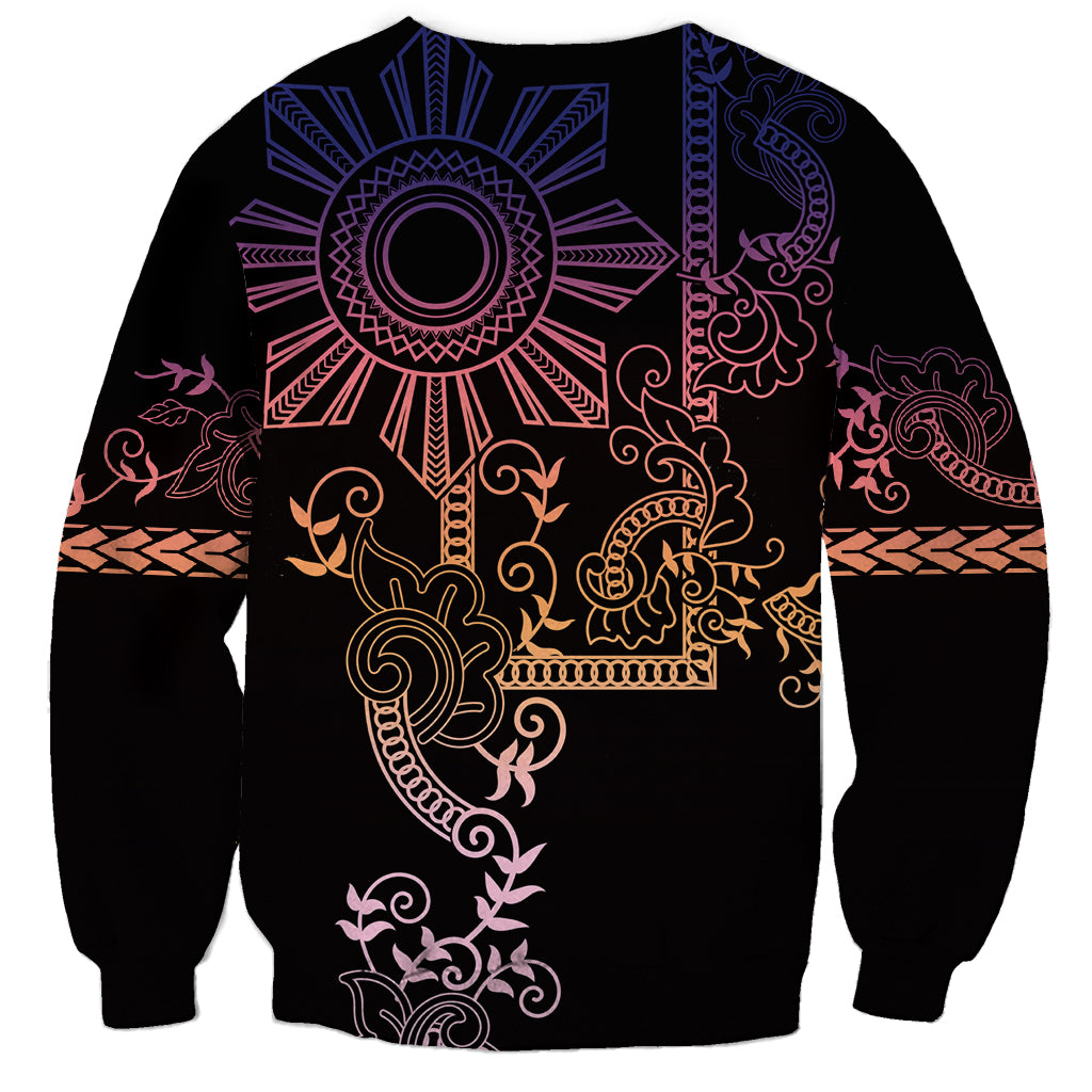 Filipino Sun Tribal Tattoo Sweatshirt Philippines Inspired Barong Pink Art - Wonder Print Shop