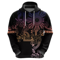 Filipino Sun Tribal Tattoo Zip Hoodie Philippines Inspired Barong Pink Art - Wonder Print Shop