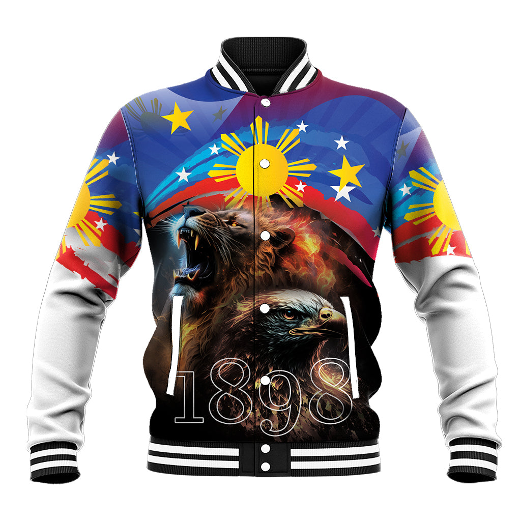 Philippines Lion and Eagle 1898 Baseball Jacket Pilipinas Maligayang Araw ng Kalayaan LT9 - Wonder Print Shop