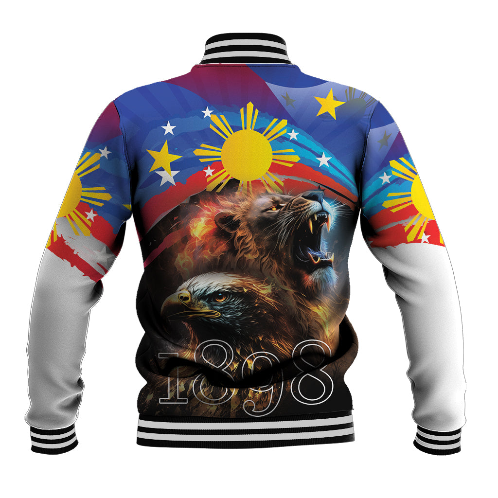 Philippines Lion and Eagle 1898 Baseball Jacket Pilipinas Maligayang Araw ng Kalayaan LT9 - Wonder Print Shop