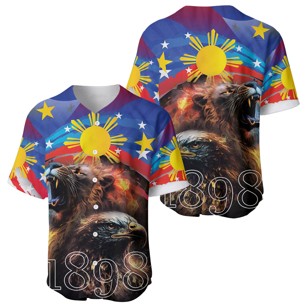 Philippines Lion and Eagle 1898 Baseball Jersey Pilipinas Maligayang Araw ng Kalayaan LT9 - Wonder Print Shop