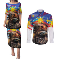 Philippines Lion and Eagle 1898 Couples Matching Puletasi and Long Sleeve Button Shirt Pilipinas Maligayang Araw ng Kalayaan LT9 - Wonder Print Shop