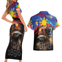 Philippines Lion and Eagle 1898 Couples Matching Short Sleeve Bodycon Dress and Hawaiian Shirt Pilipinas Maligayang Araw ng Kalayaan LT9 - Wonder Print Shop