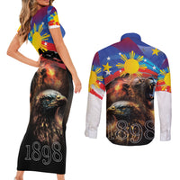 Philippines Lion and Eagle 1898 Couples Matching Short Sleeve Bodycon Dress and Long Sleeve Button Shirt Pilipinas Maligayang Araw ng Kalayaan LT9 - Wonder Print Shop