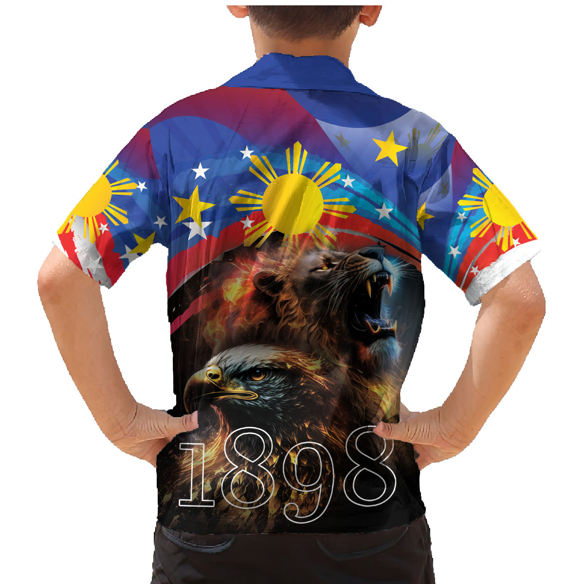 Philippines Lion and Eagle 1898 Family Matching Mermaid Dress and Hawaiian Shirt Pilipinas Maligayang Araw ng Kalayaan LT9 - Wonder Print Shop