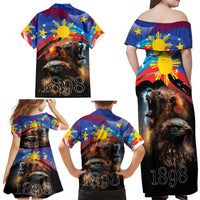 Philippines Lion and Eagle 1898 Family Matching Off Shoulder Maxi Dress and Hawaiian Shirt Pilipinas Maligayang Araw ng Kalayaan LT9 - Wonder Print Shop