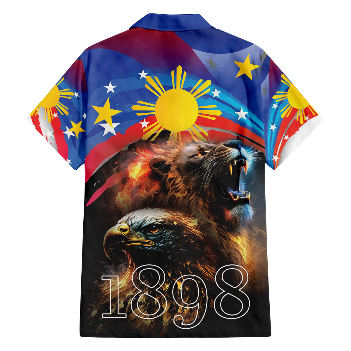 Philippines Lion and Eagle 1898 Family Matching Off Shoulder Short Dress and Hawaiian Shirt Pilipinas Maligayang Araw ng Kalayaan LT9 - Wonder Print Shop