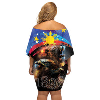 Philippines Lion and Eagle 1898 Family Matching Off Shoulder Short Dress and Hawaiian Shirt Pilipinas Maligayang Araw ng Kalayaan LT9 - Wonder Print Shop