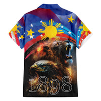 Philippines Lion and Eagle 1898 Family Matching Short Sleeve Bodycon Dress and Hawaiian Shirt Pilipinas Maligayang Araw ng Kalayaan - Wonder Print Shop