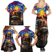 Philippines Lion and Eagle 1898 Family Matching Summer Maxi Dress and Hawaiian Shirt Pilipinas Maligayang Araw ng Kalayaan - Wonder Print Shop