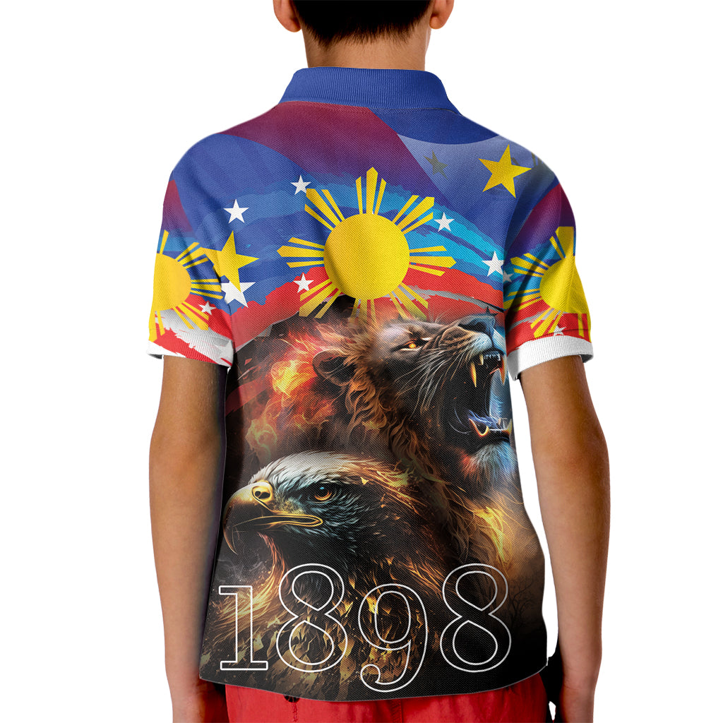 Philippines Lion and Eagle 1898 Kid Polo Shirt Pilipinas Maligayang Araw ng Kalayaan - Wonder Print Shop