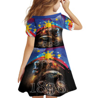 Philippines Lion and Eagle 1898 Kid Short Sleeve Dress Pilipinas Maligayang Araw ng Kalayaan - Wonder Print Shop