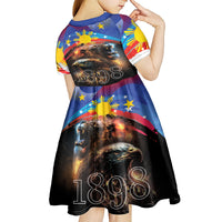 Philippines Lion and Eagle 1898 Kid Short Sleeve Dress Pilipinas Maligayang Araw ng Kalayaan - Wonder Print Shop