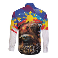 Philippines Lion and Eagle 1898 Long Sleeve Button Shirt Pilipinas Maligayang Araw ng Kalayaan - Wonder Print Shop