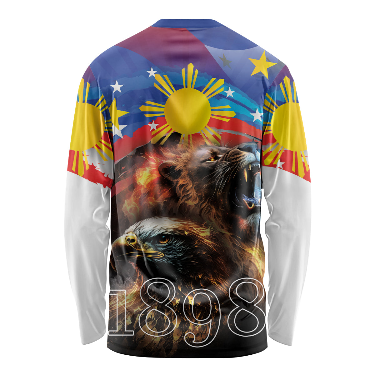 Philippines Lion and Eagle 1898 Long Sleeve Shirt Pilipinas Maligayang Araw ng Kalayaan - Wonder Print Shop