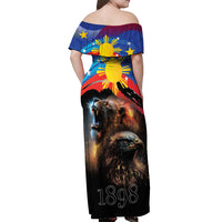 Philippines Lion and Eagle 1898 Off Shoulder Maxi Dress Pilipinas Maligayang Araw ng Kalayaan - Wonder Print Shop