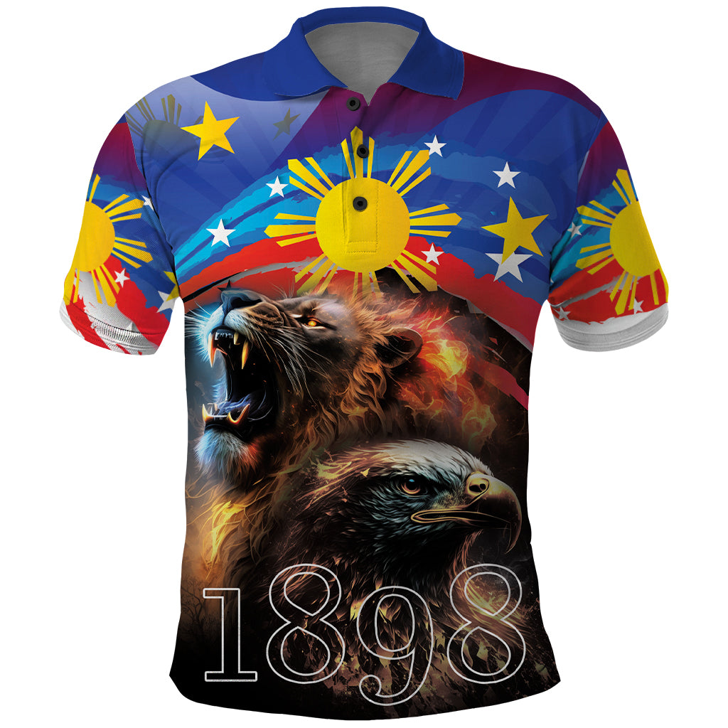 Philippines Lion and Eagle 1898 Polo Shirt Pilipinas Maligayang Araw ng Kalayaan - Wonder Print Shop