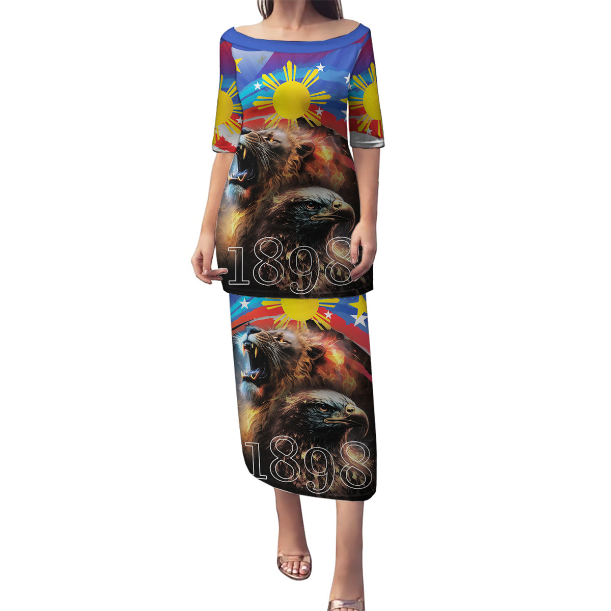 Philippines Lion and Eagle 1898 Puletasi Pilipinas Maligayang Araw ng Kalayaan - Wonder Print Shop