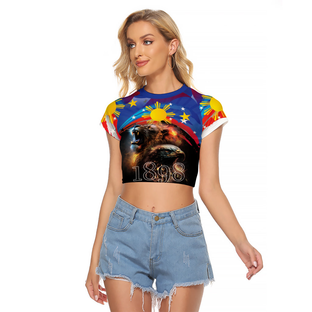 Philippines Lion and Eagle 1898 Raglan Cropped T Shirt Pilipinas Maligayang Araw ng Kalayaan - Wonder Print Shop